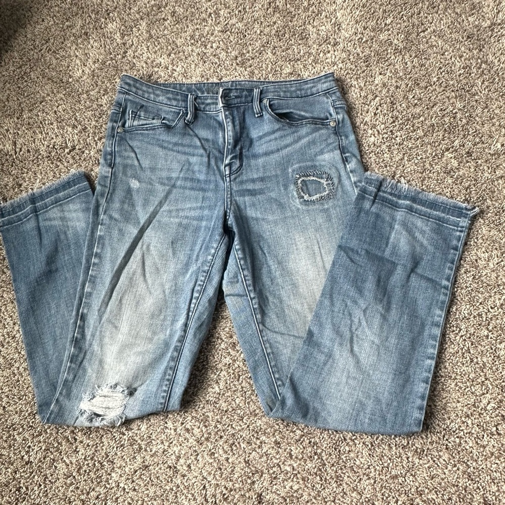 Blue and navy jeans